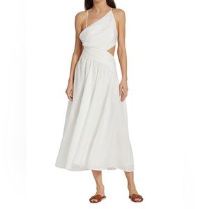 Zimmermann Tropicana Asymmetric Open Back Dress